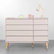 Cômoda Noah 4 Gavetas e 1 Porta com Pés Retrô Natural – Areia
