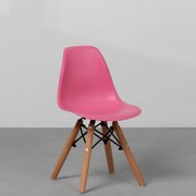 Cadeira Eiffel Infantil Base Madeira - Rosa