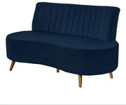 Sofá Decorativo 1,60M 2 Lugares Katara Veludo Azul Marinho G33 - Gran Belo