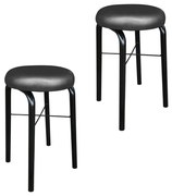 Kit 02 Banquetas Baixa Manu Corino - Preto