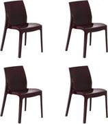 Kit 4 Cadeiras Tramontina Alice Vermelho Garnet Brilho em Polipropileno