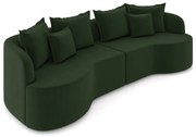 Sofá 5 Lugares Orgânico Living 290cm Mersa Veludo K01 - D'Rossi - Verde