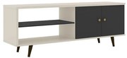 Rack Retro para Tv até 48 Polegadas Off White/Preto