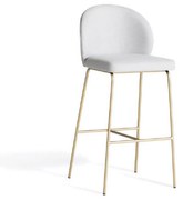 Banqueta Hagar Estofada Base Aço Carbono Pintura Metalizada