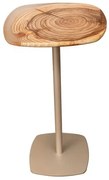 Mesa Apoio Violette Baixa Tampo Resinwood Natural Base Aço Carbono Champagne - 72635 Sun House