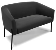 Namoradeira e 2 Poltronas Pé de Ferro Preto Stella Suede D03 - D'Rossi  - Preto