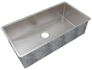 Cuba Mekal Reta LR80 em Aço Inox Escovado 80x40x23 cm com Válvula