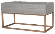 Puff Contemporâneo Cairo com Pés Metalizados - Dourado Soleil