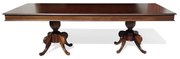 Mesa de Jantar Madri Tampo Retangular 2 Bases Torneadas Madeira Maciça Eucalipto Design Clássico