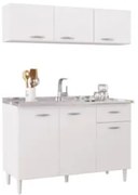 Armário de Cozinha CP01 Com Pia Inox Classic Z46 Branco - Mpozenato