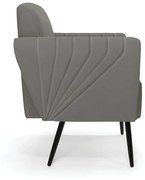 Sofá Namoradeira com 2 Poltronas Pés Palito de Ferro Bruna Suede D01 - D'Rossi - Grafite