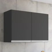 Armário de Cozinha Aéreo 80cm Com 2 Portas Andréia Cinza    - AJL Móve