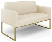 Sofá Namoradeira Base Industrial Dourado Marisa Linho D03 - D'Rossi - A19 Grosso Bege