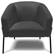 Poltrona Decorativa Pé de Ferro Preto Kit 2 Stella Sintético D03 - D'Rossi - Preto