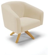Poltrona Decorativa Giratória MA30 Stella Linho D03 - D'Rossi - A27 Areia