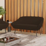 Namoradeira Giovana 02 Lugares Suede Pés Palito de Ferro D03 - D'Rossi 
 - Marrom