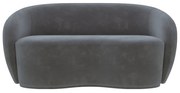 Sofá Living Decorativo 160cm 2 Lugares Íbis Encosto Fixo Veludo Grafite G33 - Gran Belo
