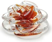 Peso Flor Rosa Âmbar Murano Cristais Cadoro