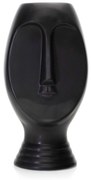 Vaso Decorativo Rosto Em Cerâmica Preto 23,5x11 Cm - D'Rossi