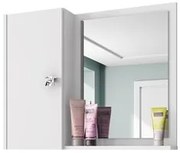 Espelheira Para Banheiro Com Armário 1 Porta Gênova Branco - Bechara