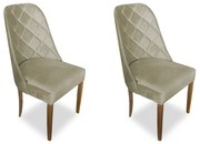 kit com 2 Cadeiras de Jantar Dublin Suede Nude