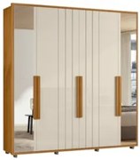 Guarda Roupa Casal 230cm Com Espelho Barok Off/Cinamomo Z10 - Mpozenat