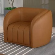 Poltrona Decorativa para Sala 112cm Meris Z32 Sintético Caramelo - Mpo