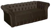 Namoradeira Sofá 2 Lugares Chesterfield Capitonê 186cm Veludo Marrom - Sheep Estofados - Marrom