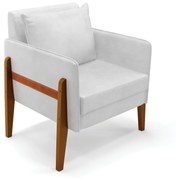 Poltrona Lana Corano Base de Madeira D03 - D'Rossi - Branco