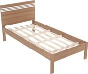 Cama de Solteiro Madeira CM8010 Amêndoa/Branco - Tecno Mobili