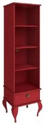 Cristaleira Clássica Provençal 1 Porta De Vidro E 1 Gaveta - Vermelho