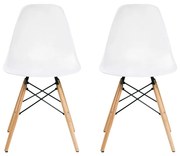 KIT 2 Cadeira Decorativa para Sala e Cozinha Garabit Branco G04 - Gran Belo