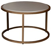 Mesa de centro Mina M Ø70cm - fendi nouveau c/ detalhes dourado soleil