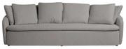 Sofá Living Sala de Estar Toscana 270cm 3 Lugares Veludo Luxo Cinza G92 - Gran Belo