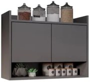 Armário de Cozinha Aéreo 71cm 2 Portas 1 Nicho Ceci Z34 Grafite - Mpoz