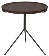 Mesa de Apoio Lizzy Baixa Tampo Castanho Estrutura Cobre 43cm - 60141 Sun House