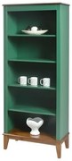 Estante England 4 Prateleiras cor Verde com Base Amendoa 180cm - 62796 Sun House