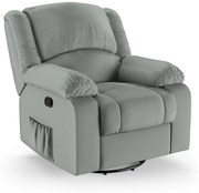 Poltrona do Papai Reclinável Melim Glider Giratória Massagem PU FH1 - D'Rossi - Cinza
