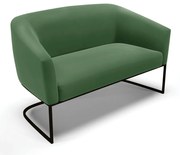Sofá 2 Lugares Namoradeira Industrial Preto Stella Suede D03 - D'Rossi - Verde