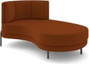 Chaise Longue Divã 164cm Braço Esquerdo Logus D06 Veludo Telha - Mpoze