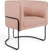 Poltrona Decorativa Base Aço Betina C-105 Linho Rosê - Domi