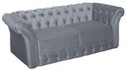 Namoradeira Sofá 2 Lugares Chesterfield Capitonê 186cm Veludo Cinza - Sheep Estofados - Cinza