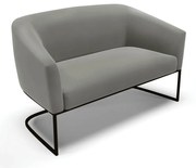 Sofá 2 Lugares Namoradeira Industrial Preto Stella Suede D03 - D'Rossi - Grafite