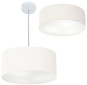 Kit Plafon Md-3014 Pendente Md-4049 Cúpula em Tecido 50cm Branco - Bivolt