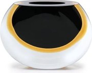 Vasinho 92 Bicolor Preto com Âmbar Murano Cristais Cadoro