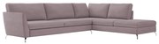Sofá de Canto Chaise Direito 267 cm Olívia Suede Rosê G52 - Gran Belo