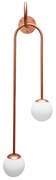 Arandela Pêndulo C/ 2 Globos 26X28X92Cm 2L G9 / Metal E Globo Ø12Cm |... (BT - Branco Texturizado, FOSCO)