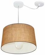 Lustre Pendente Cone Com Desvio Md-4275 Cúpula 30/45x40cm Palha - Bivolt