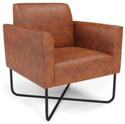 Poltrona Base X Industrial Preto Marisa Corano - Nozes