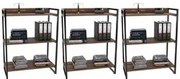 Kit 3 Estantes Livreiro Prisma Estilo Industrial 80cm 3 Prateleiras C0
